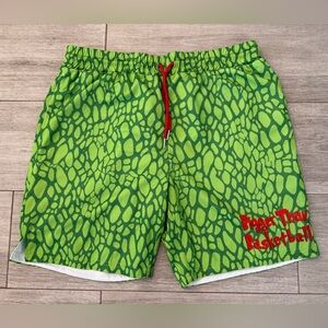 Men's Bigger Than Basketball Grinch Mesh Shorts Green Size XL New